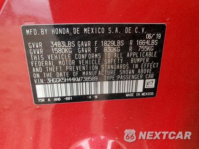 Zdjęcie 12 z 12 samochodu: 2019 HONDA FIT LX VIN:3HGGK5H44KM738589 - miniatura