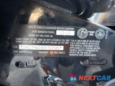 Zdjęcie 9 z 9 samochodu: 2004 HARLEY-DAVIDSON FLHRCI VIN:1HD1FRW184Y707585 - miniatura