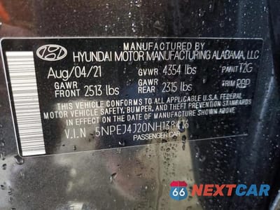 Zdjęcie 12 z 12 samochodu: 2022 HYUNDAI SONATA SEL PLUS VIN:5NPEJ4J20NH138416 - miniatura