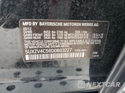 Zdjęcie 12 z 12 samochodu: 2013 BMW X5 XDRIVE35I VIN:5UXZV4C56D0B03227 - miniatura