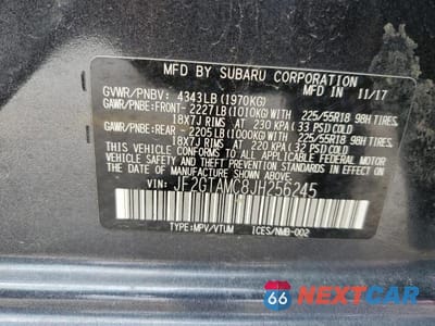 Zdjęcie 13 z 13 samochodu: 2018 SUBARU CROSSTREK LIMITED VIN:JF2GTAMC8JH256245 - miniatura