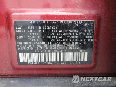 Zdjęcie 13 z 13 samochodu: 2013 SUBARU OUTBACK 2.5I PREMIUM VIN:4S4BRCCCXD3320920 - miniatura