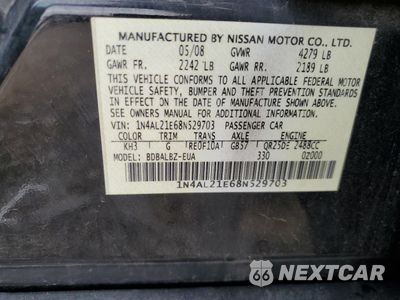 Zdjęcie 12 z 14 samochodu: 2008 NISSAN ALTIMA 2.5 VIN:1N4AL21E68N529703 - miniatura