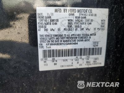 Zdjęcie 13 z 13 samochodu: 2012 FORD EXPLORER XLT VIN:1FMHK8D81CGA60484 - miniatura