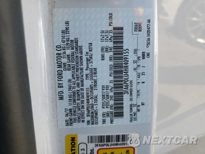 Zdjęcie 12 z 13 samochodu: 2017 FORD FUSION SE HYBRID VIN:3FA6P0LU4HR409155 - miniatura