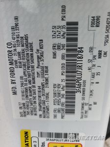 Zdjęcie 12 z 13 samochodu: 2018 FORD FUSION SE HYBRID VIN:3FA6P0LU7JR118784 - miniatura