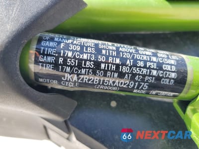 Zdjęcie 9 z 9 samochodu: 2019 KAWASAKI ZR900 VIN:JKAZR2B15KA029175 - miniatura