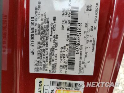 Zdjęcie 12 z 12 samochodu: 2017 FORD MUSTANG GT VIN:1FA6P8CF8H5212086 - miniatura