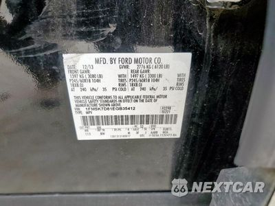 Zdjęcie 13 z 13 samochodu: 2014 FORD EXPLORER XLT VIN:1FM5K7D81EGB35412 - miniatura