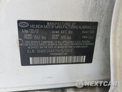 Zdjęcie 12 z 12 samochodu: 2017 HYUNDAI SONATA SE VIN:5NPE24AF7HH577603 - miniatura