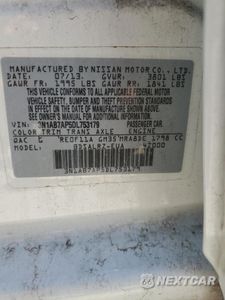 Zdjęcie 14 z 14 samochodu: 2013 NISSAN SENTRA S VIN:3N1AB7AP5DL753179 - miniatura