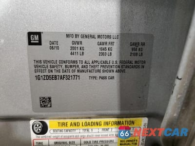 Zdjęcie 12 z 12 samochodu: 2010 CHEVROLET MALIBU 2LT VIN:1G1ZD5EB7AF321771 - miniatura