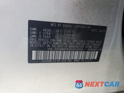 Zdjęcie 15 z 16 samochodu: 2024 SUBARU LEGACY PREMIUM VIN:4S3BWAF62R3014308 - miniatura