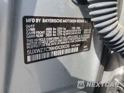 Zdjęcie 13 z 14 samochodu: 2017 BMW X3 SDRIVE28I VIN:5UXWZ7C39H0X39036 - miniatura