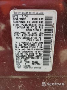 Zdjęcie 14 z 16 samochodu: 2006 NISSAN MURANO SL VIN:JN8AZ08T36W412416 - miniatura