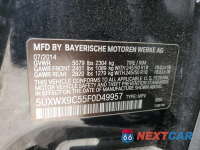 Zdjęcie 13 z 13 samochodu: 2015 BMW X3 XDRIVE28I VIN:5UXWX9C55F0D49957 - miniatura