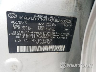 Zdjęcie 12 z 12 samochodu: 2020 HYUNDAI ELANTRA SEL VIN:5NPD84LF0LH518571 - miniatura