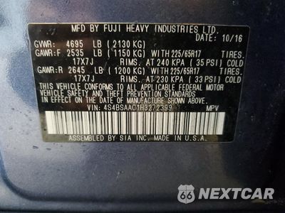 Zdjęcie 13 z 13 samochodu: 2017 SUBARU OUTBACK 2.5I VIN:4S4BSAAC1H3272399 - miniatura