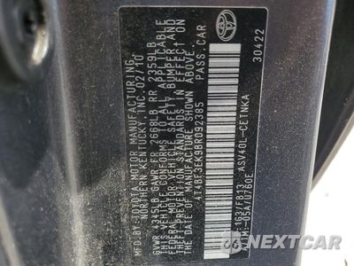 Zdjęcie 14 z 14 samochodu: 2011 TOYOTA CAMRY BASE VIN:4T4BF3EK9BR092385 - miniatura