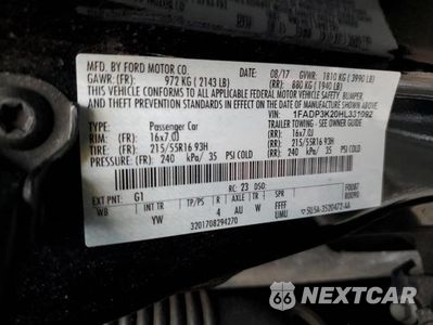 Zdjęcie 12 z 12 samochodu: 2017 FORD FOCUS SE VIN:1FADP3K20HL331092 - miniatura