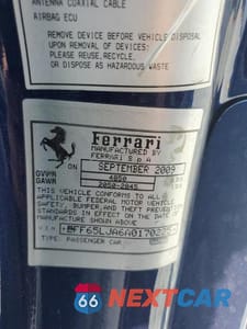 Zdjęcie 12 z 12 samochodu: 2010 FERRARI CALIFORNIA VIN:ZFF65LJA6A0170225 - miniatura