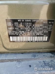 Zdjęcie 12 z 13 samochodu: 2019 SUBARU OUTBACK 2.5I PREMIUM VIN:4S4BSAFC1K3377475 - miniatura