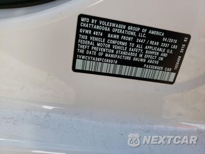 Zdjęcie 12 z 12 samochodu: 2015 VOLKSWAGEN PASSAT SEL VIN:1VWCV7A38FC089319 - miniatura
