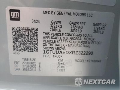 Zdjęcie 13 z 13 samochodu: 2024 GMC SIERRA K1500 VIN:1GTUUAEDXRZ322290 - miniatura