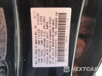 Zdjęcie 12 z 12 samochodu: 2017 HONDA ACCORD EXL VIN:1HGCR2F91HA157791 - miniatura