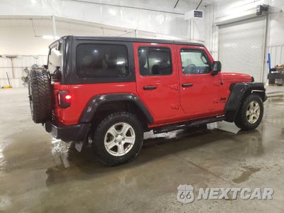 Trzecie zdjęcie samochodu z tyłu: 2021 JEEP WRANGLER UNLIMITED SPORT VIN:1C4HJXKN5MW780453 - miniatura