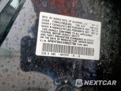 Zdjęcie 13 z 13 samochodu: 2014 HONDA PILOT EX VIN:5FNYF3H41EB022706 - miniatura