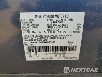 Zdjęcie 13 z 16 samochodu: 2019 FORD EXPLORER XLT VIN:1FM5K7D87KGB53330 - miniatura