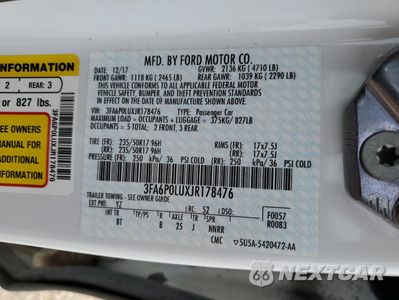 Zdjęcie 12 z 13 samochodu: 2018 FORD FUSION SE HYBRID VIN:3FA6P0LUXJR178476 - miniatura