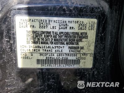 Zdjęcie 16 z 16 samochodu: 2008 NISSAN SENTRA 2.0 VIN:3N1AB61E18L639047 - miniatura