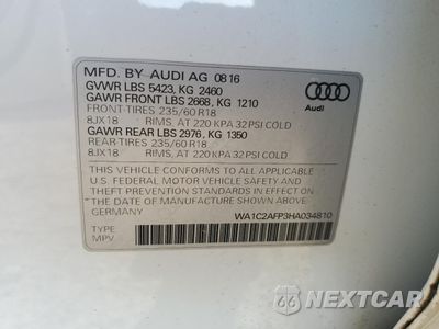 Zdjęcie 16 z 16 samochodu: 2017 AUDI Q5 PREMIUM VIN:WA1C2AFP3HA034810 - miniatura