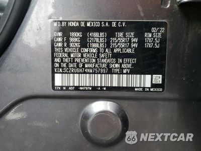 Zdjęcie 13 z 13 samochodu: 2022 HONDA HR-V EXL VIN:3CZRU6H74NM757997 - miniatura