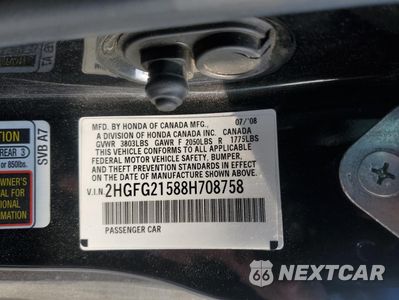 Zdjęcie 13 z 15 samochodu: 2008 HONDA CIVIC SI VIN:2HGFG21588H708758 - miniatura