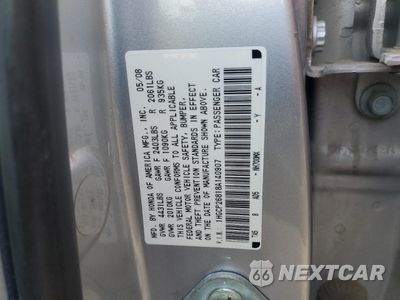 Zdjęcie 12 z 12 samochodu: 2008 HONDA ACCORD EXL VIN:1HGCP26818A140907 - miniatura