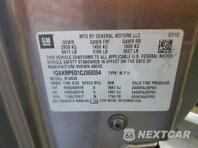 Zdjęcie 13 z 13 samochodu: 2011 GMC ACADIA DENALI VIN:1GKKVTED8BJ226652 - miniatura