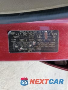 Zdjęcie 15 z 15 samochodu: 2004 KIA SORENTO EX VIN:KNDJD733145215693 - miniatura