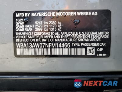 Zdjęcie 13 z 14 samochodu: 2022 BMW M440XI GRAN COUPE VIN:WBA13AW07NFM14466 - miniatura