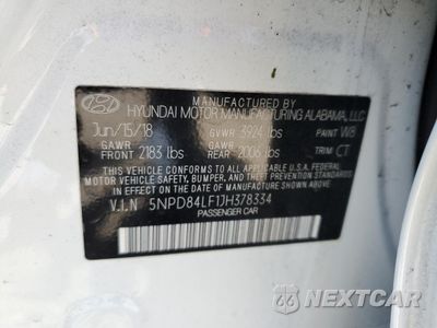 Zdjęcie 14 z 15 samochodu: 2018 HYUNDAI ELANTRA SEL VIN:5NPD84LF1JH378334 - miniatura