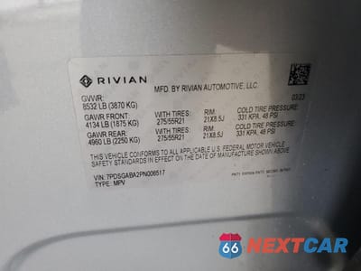Zdjęcie 15 z 15 samochodu: 2023 RIVIAN R1S ADVENTURE VIN:7PDSGABA2PN006517 - miniatura