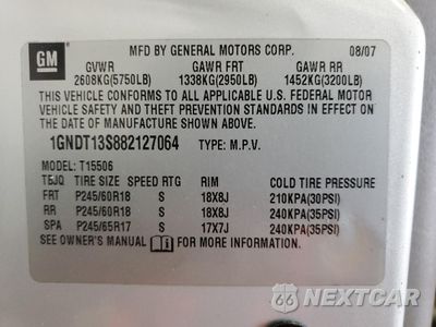 Zdjęcie 13 z 13 samochodu: 2008 CHEVROLET TRAILBLAZER LS VIN:1GNDT13S882127064 - miniatura