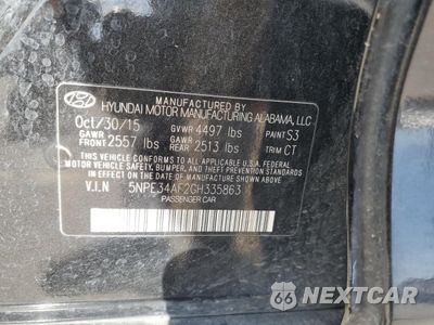 Zdjęcie 12 z 14 samochodu: 2016 HYUNDAI SONATA SPORT VIN:5NPE34AF2GH335863 - miniatura