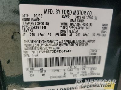 Zdjęcie 12 z 14 samochodu: 2013 FORD F150 SUPERCREW VIN:1FTFW1ET3DFD84943 - miniatura