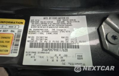 Zdjęcie 10 z 11 samochodu: 2017 FORD FUSION SE VIN:3FA6P0H79HR117620 - miniatura