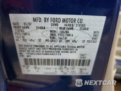 Zdjęcie 13 z 13 samochodu: 2008 FORD ESCAPE XLT VIN:1FMCU93108KA83113 - miniatura