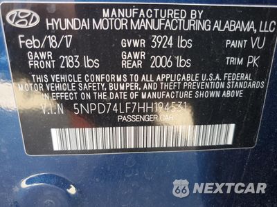 Zdjęcie 12 z 12 samochodu: 2017 HYUNDAI ELANTRA SE VIN:5NPD74LF7HH194531 - miniatura