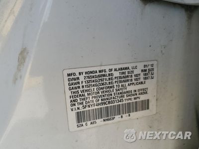 Zdjęcie 12 z 12 samochodu: 2012 HONDA PILOT TOURING VIN:5FNYF4H99CB031345 - miniatura